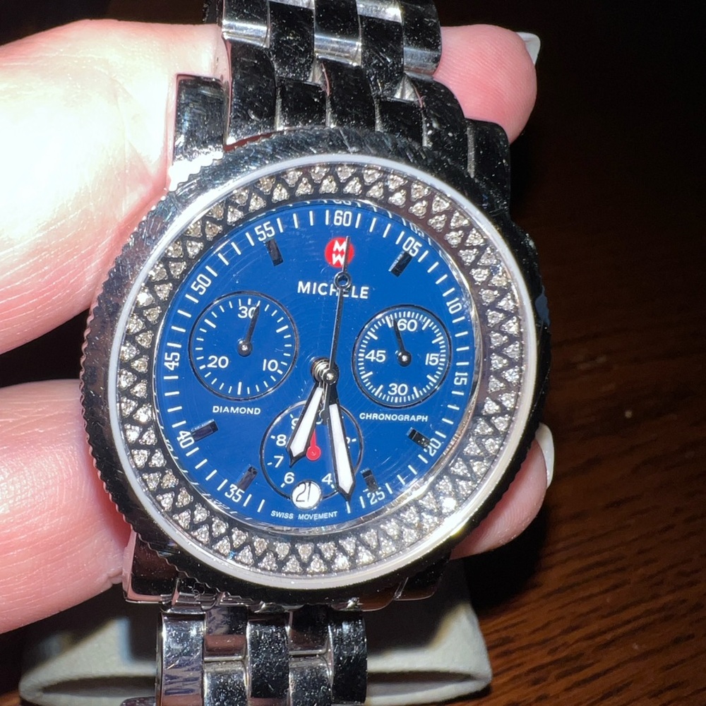 Michele Blue Chronograph Men's Watch